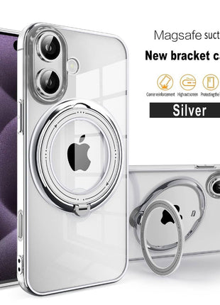 Coque  En Gel Gorilla Tech Qualité Premium a Anneau Magnétique Rotatif Argenté Pour iPhone 14 Pro Max