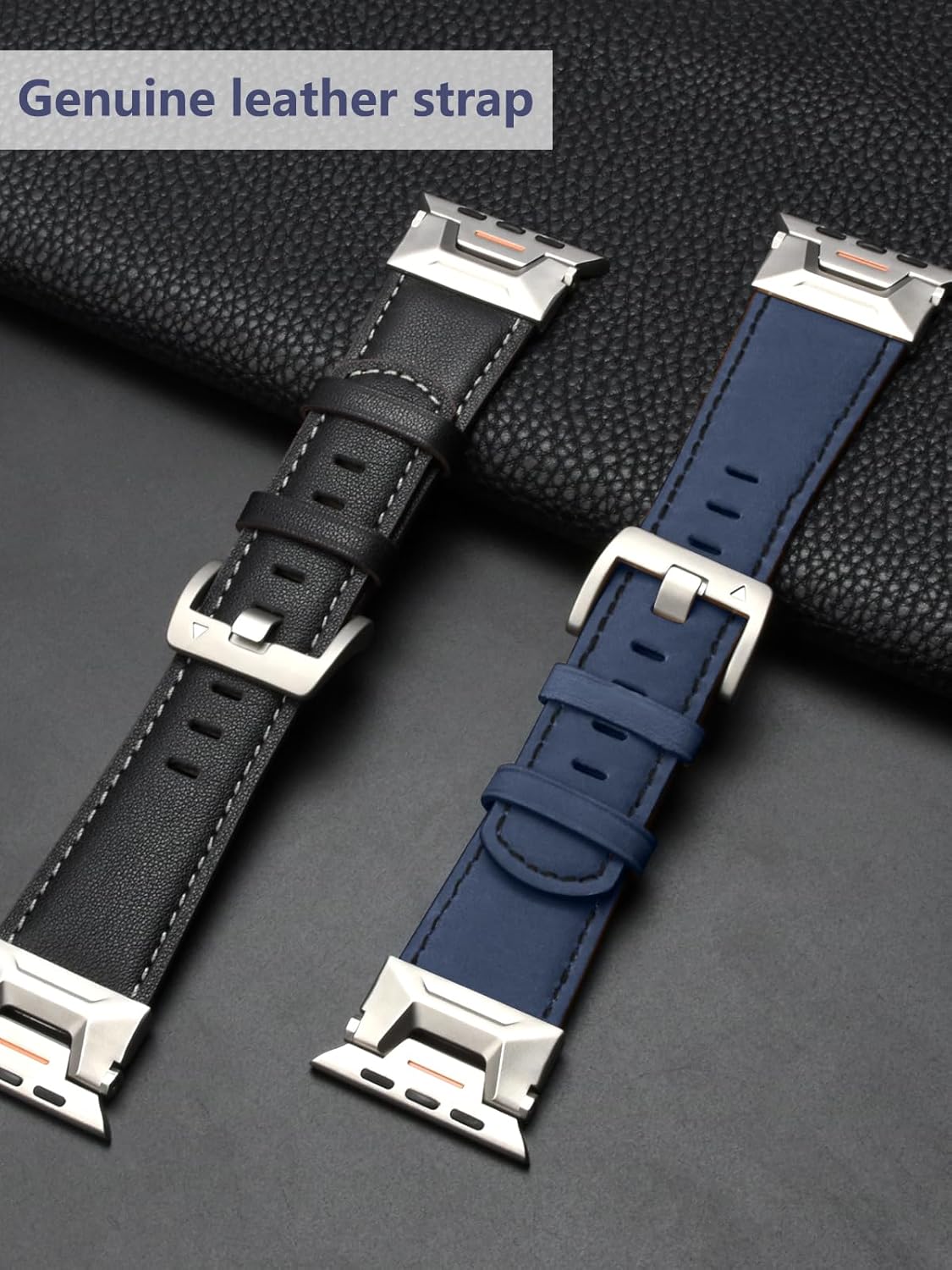 Bracelet  En Cuir de Veau Marron Pour Apple Watch Taille 44mm/45mm/46mm/49mm