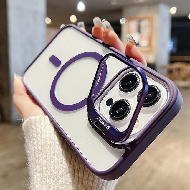 Coque MagSafe Violet Pour Apple iPhone 16 Avec Support Et Protection Pour l'Appareil Photo