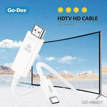 Câble USB-C vers HDMI 4K Go-Des GD-HM827