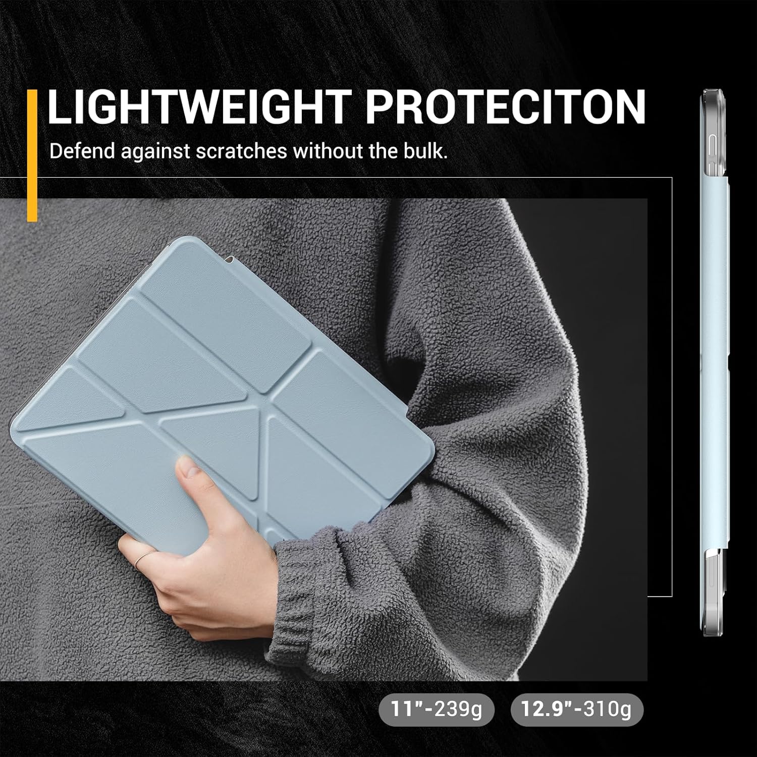 Etui De Protection Bleu Orchid  Multi Angle, Support Apple Pencil, Anti Tache Compatible Avec iPad Pro 11" 2020/2021/2022