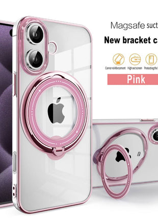 Coque  En Gel Gorilla Tech Qualité Premium a Anneau Magnétique Rotatif Rose Pour iPhone 14 Pro Max