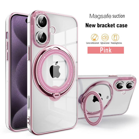 Coque  En Gel Gorilla Tech Qualité Premium a Anneau Magnétique Rotatif Rose Pour iPhone 14 Pro Max