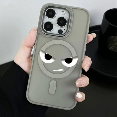 Coque Givrée Magnétique avec Magsafe Naturel Titanium A Motif Angry Cat Touche Pas Mon Téléphone Pour iPhone 16 Pro Max