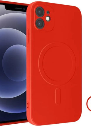 Coque De Charge Magnétique Sans Fil Magsafe En Silicone Souple Rouge Pour iPhone 16 Pro Max