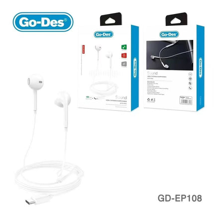 Écouteurs Intra-Auriculaires Filaires USB-C Go-Des GD-EP108