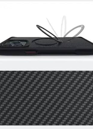 Coque En Gel Gorilla Tech Carbon Magnétique a Anneau Noir Pour iPhone 15 Pro Max