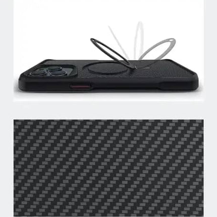 Coque En Gel Gorilla Tech Carbon Magnétique a Anneau Noir Pour iPhone 15 Pro Max