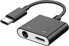 Adaptateur 2 En 1 Type-C Vers Prise Casque 3,5mm