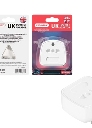 Adaptateur Secteur EUR TOURIST ADAPTOR 2 Broches Vers 1 Broches