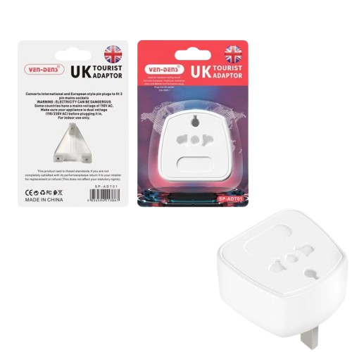 Adaptateur Secteur EUR TOURIST ADAPTOR 2 Broches Vers 1 Broches