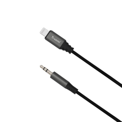 Câble Adaptateur Audio Lightning vers Jack 3,5 mm TRUSMI CA50‑04 – Gunmetal (1 m)