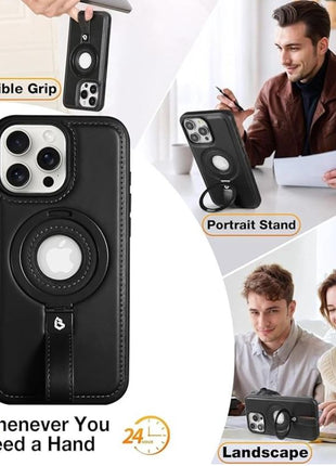 Coque en Cuir Compatible Magsafe a Capture Grio Loop Pour Samsung Galaxy S25 Plus Couleur Noir