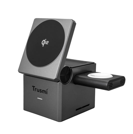 Station De Recharge Sans fil 3‑en‑1 Qi2 Cube TRUSMI CD02‑01 – Gris