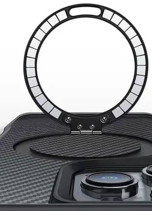 Coque En Gel Gorilla Tech Carbon Magnétique a Anneau Noir Pour iPhone 15 Pro Max