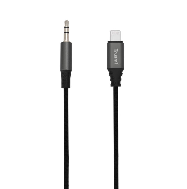 Câble Adaptateur Audio Lightning vers Jack 3,5 mm TRUSMI CA50‑04 – Gunmetal (1 m)