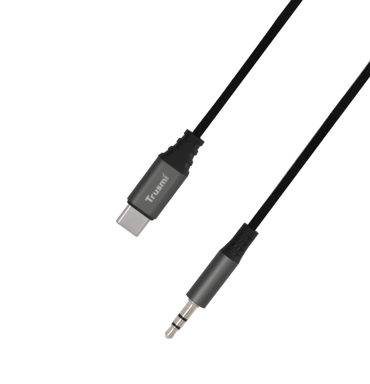 Câble Audio Tressé TRUSMI CA50‑05 Type‑C à jack 3,5 mm – Gunmetal (1 m)