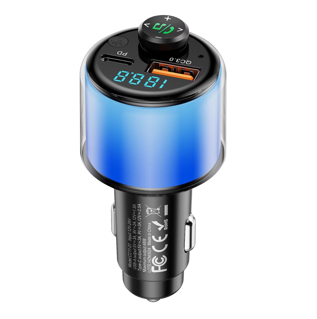 Chargeur De Voiture Rapide CC11-01 48W Transmetteur FM