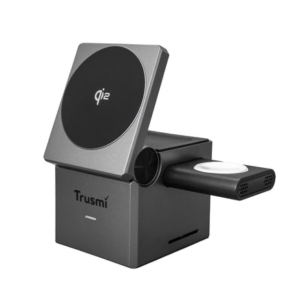 Station de Charge Trusmi Qi2 3-en-1 Pliable (Cube Magnétique) - Gris