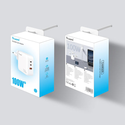 TRUSMI Chargeur Rapide USB-C 100W PD – Modèle CH22-02 – Prise Secteur, Blanc
