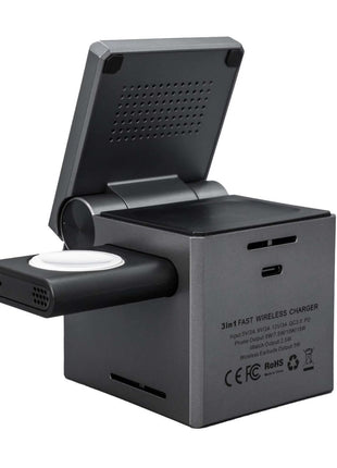 Station De Recharge Sans fil 3‑en‑1 Qi2 Cube TRUSMI CD02‑01 – Gris