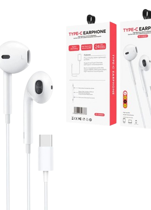 Ecouteur Type C Blanc Qualité Premium Compatible Pour iPhone 15 Series