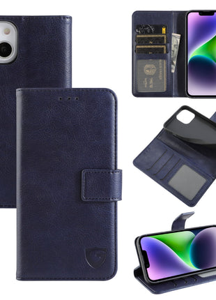 Étui portefeuille classique Gadget Shield pour Samsung Galaxy A04S Bleu marine