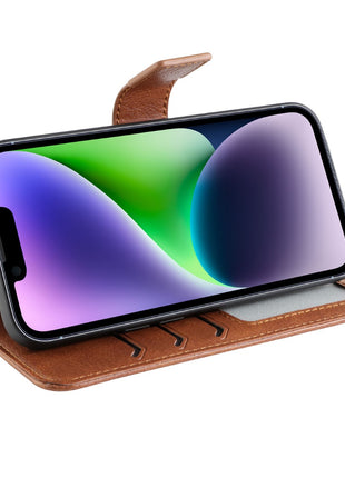 Étui portefeuille classique Gadget Shield pour Apple iPhone 15 Pro Max, marron