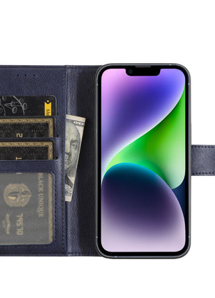 Étui portefeuille classique Gadget Shield pour Samsung Galaxy A35 5G, bleu marine