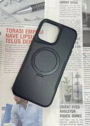 Coque En Gel Gorilla Tech Carbon Magnétique a Anneau Noir Pour iPhone 15 Pro Max
