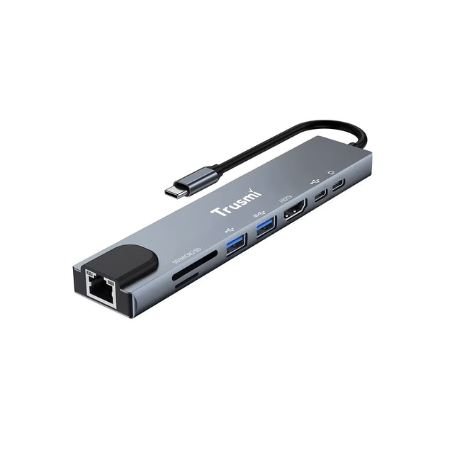 TRUSMI DS01-02 Type-C to USB 3.0*2+Type-C*2+HDMI+RJ45+SD/TF PD100W