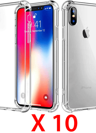 Pack De 10 Coques Shockproof En Gel Transparent Pour Apple iPhone Xs Max