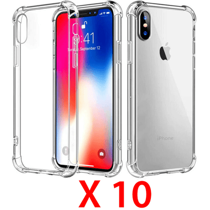 Pack De 10 Coques Shockproof En Gel Transparent Pour Apple iPhone Xs Max