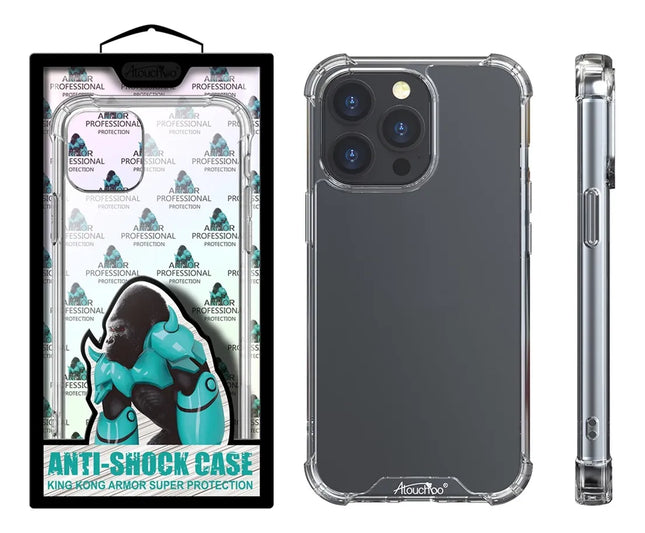 Étui Transparent Antichoc  – Bords Résistants King Kong, Dos transparent Cristal Pour iPhone 15 Pro