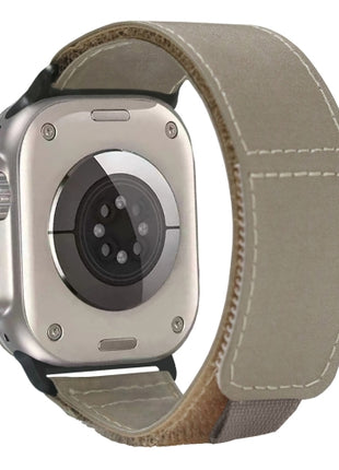 Bracelet En Nylon Tissé Gris Pour Apple Watch Taille 44mm/45mm/46mm/49mm