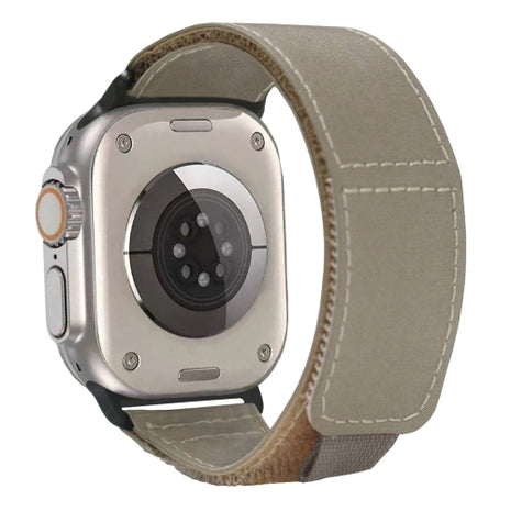 Bracelet En Nylon Tissé Gris Pour Apple Watch Taille 44mm/45mm/46mm/49mm