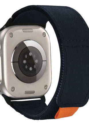 Bracelet En Nylon Tissé Noir Pour Apple Watch Taille 44mm/45mm/46mm/49mm