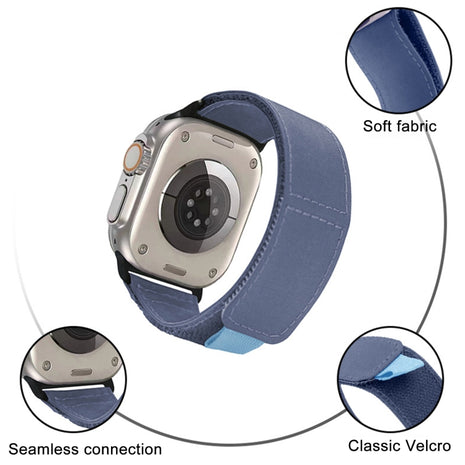 Bracelet En Nylon Tissé Bleu Pour Apple Watch Taille 44mm/45mm/46mm/49mm