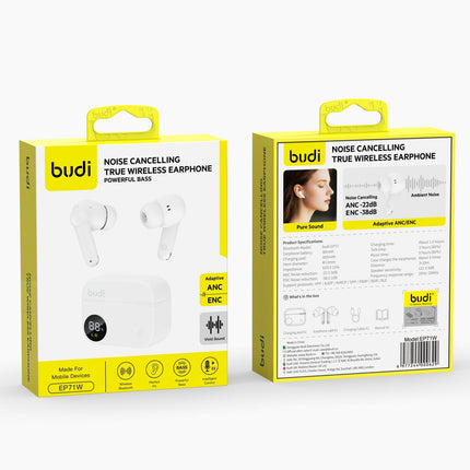 Écouteurs Sans Fil Budi Réduction de Bruit - EP71W