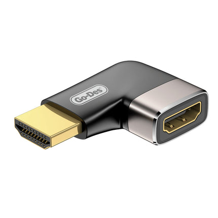 Adaptateur HDMI Coudé 90° Go-Des (Mâle vers Femelle) - Gain de Place