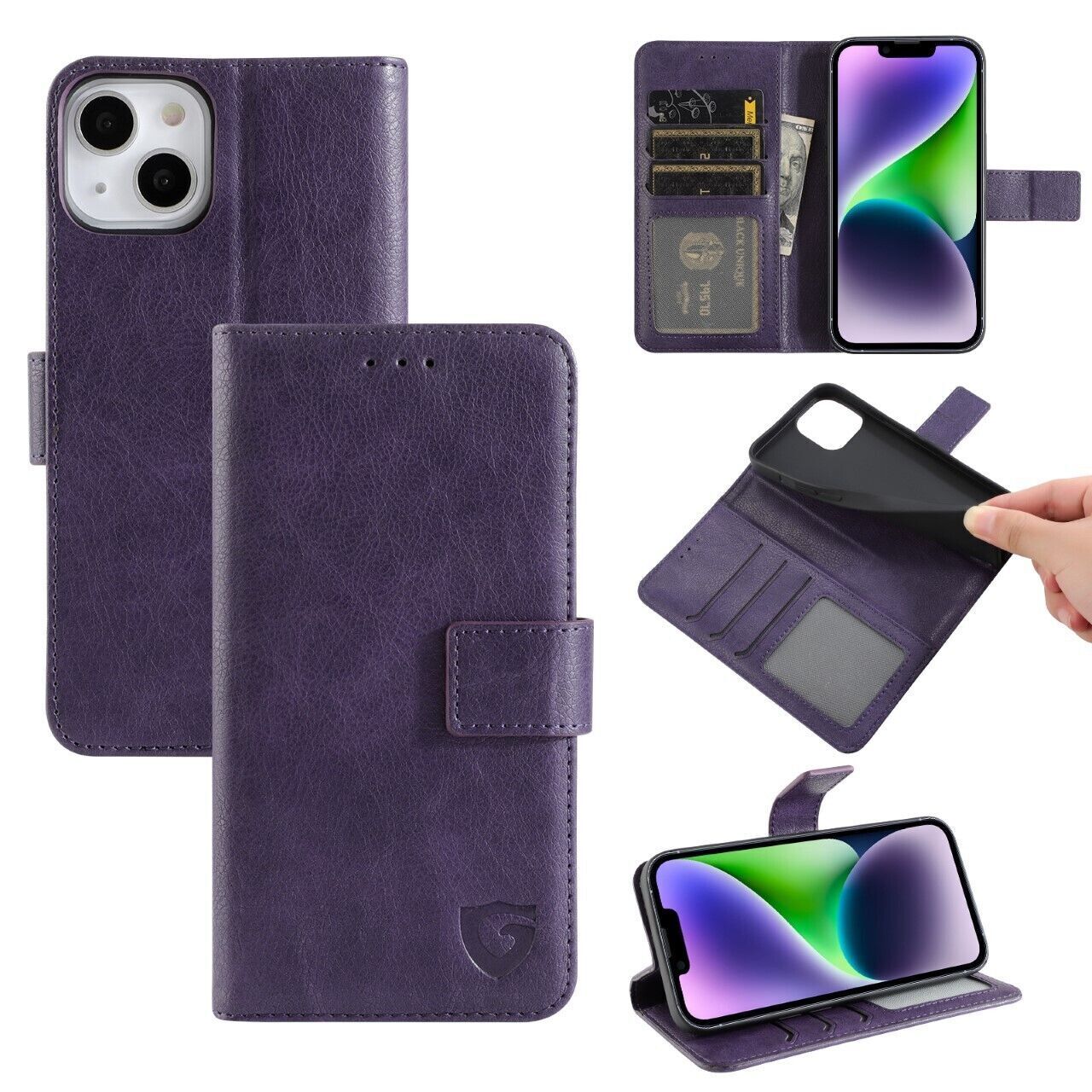 Pack de 10 Gadget Shield Classic Book For Apple iPhone 13 Pro Drak Purple
