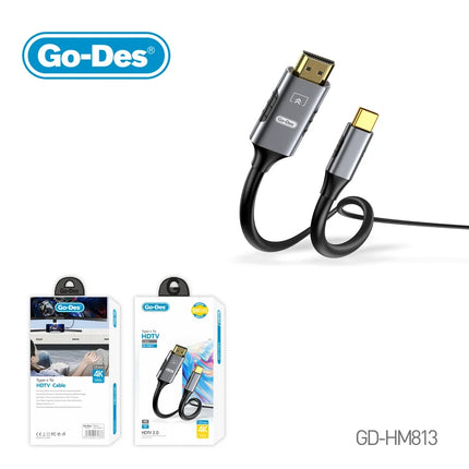 Câble USB-C vers HDMI 4K Go-Des GD-HM813 (1,8 m)