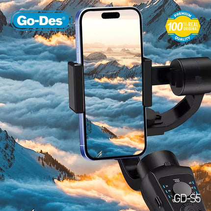Stabilisateur Gimbal 3 Axes Go-Des GD-S5 avec Suivi IA, Time-Lapse et Ralenti