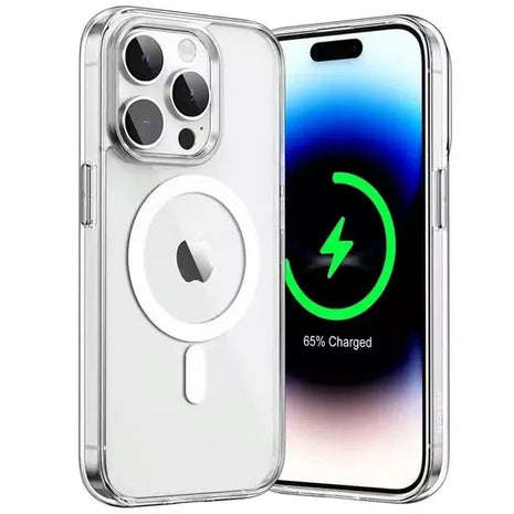 Coque Magsafe Transparent Support de recharge sans fil pour Apple iPhone  14 Pro Max
