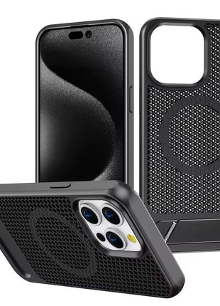 Etui Gorilla Tech Mesh Stand Noir Pour iPhone 16
