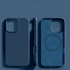 Coque De Charge Magnétique Sans Fil Magsafe En Silicone Souple Navy Pour iPhone 16E