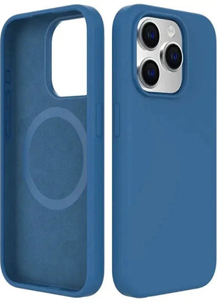 Coque De Charge Magnétique Sans Fil Magsafe En Silicone Souple Navy Pour iPhone 16E