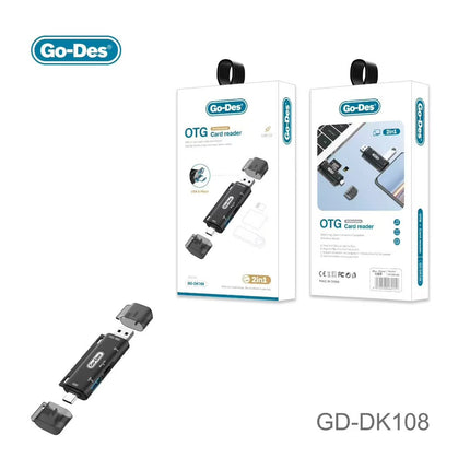 Lecteur de Carte OTG 2-en-1 Go-Des GD-DK108