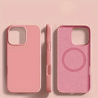 Coque De Charge Magnétique Sans Fil Magsafe En Silicone Souple Rose  Pour iPhone 16 Pro Max