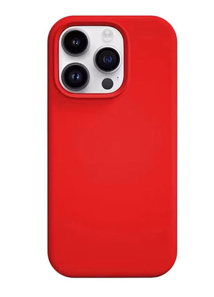 Coque De Charge Magnétique Sans Fil Magsafe En Silicone Souple  Rouge Pour iPhone 15 Pro Max